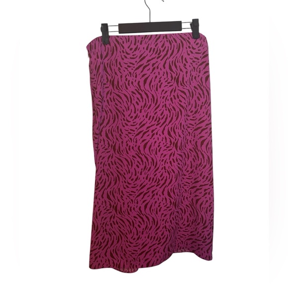Nine West Pink Animal Print Ruched Skirt - Picture 2 of 4